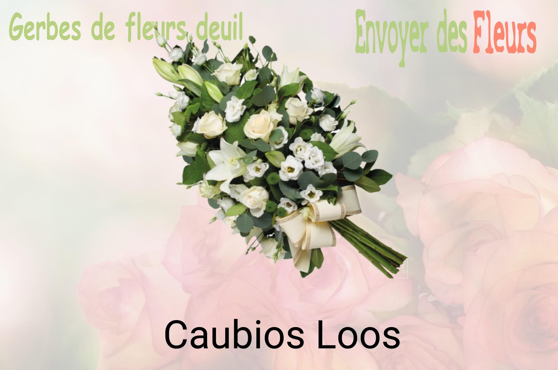 Gerbe de fleurs de deuil livrée à Caubios-Loos